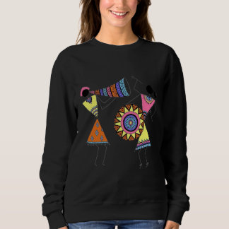Vibrant African Tribal Art Dancers and Musicians T Sweatshirt