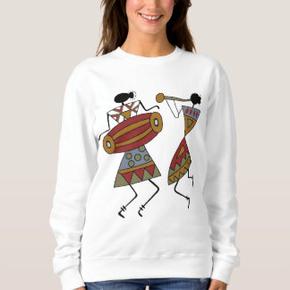Vibrant African Tribal Art Dancers and Musicians T Sweatshirt