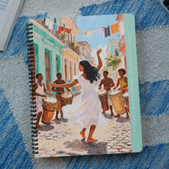 Vibrant Afro-Caribbean Dance Monogram Travel Notebook (Creator Uploaded)