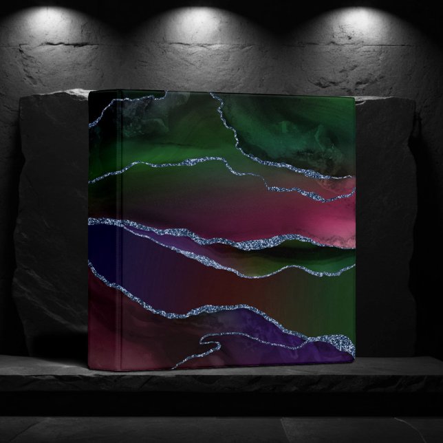Vibrant Agate | Rich Pink and Green Jewel Tone 3 Ring Binder (Creator Uploaded)