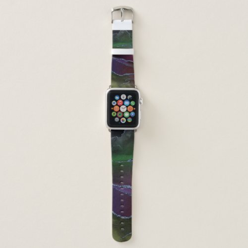 Vibrant Agate  Rich Pink and Green Jewel Tone Apple Watch Band