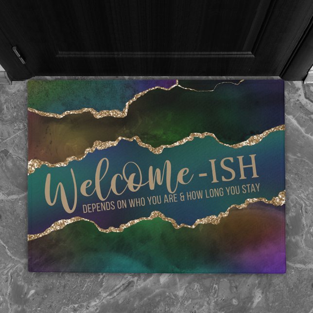 Vibrant Agate | Rich Pink and Green Jewel Tone Doormat (Creator Uploaded)