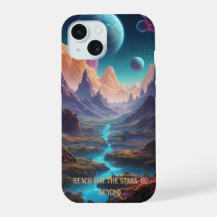 Vibrant alien worlds with neon skies iPhone 15 case