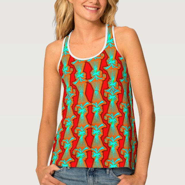 Vibrant All-Over Print Women's Racerback Tank – Bo (Front)