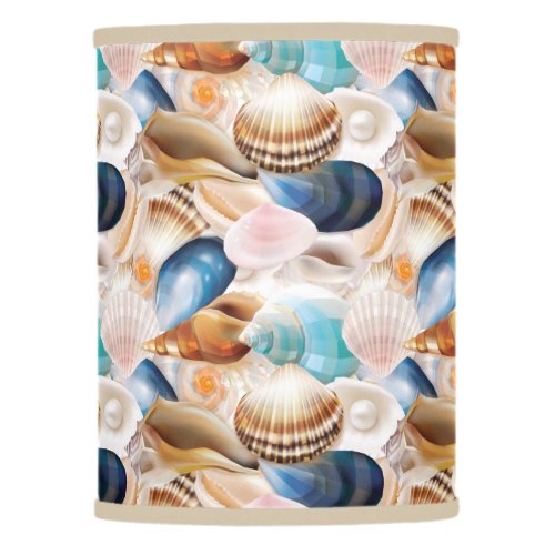Vibrant All Over Seashells Patterned Lamp Shade