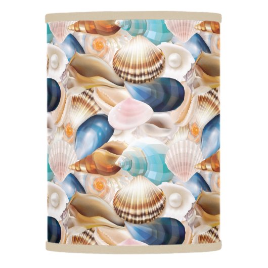 Vibrant All Over Seashells Patterned Lamp Shade (Front)