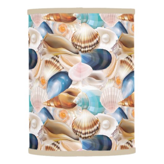 Vibrant All Over Seashells Patterned Lamp Shade (Back)