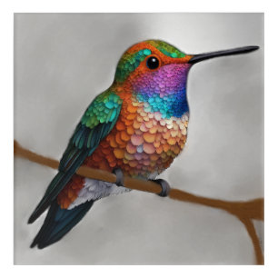 Vibrant Allen’s Hummingbird Painting Acrylic Print