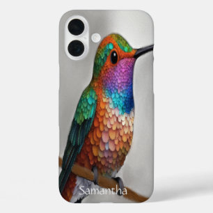 Vibrant Allen’s Hummingbird Painting iPhone 16 Plus Case