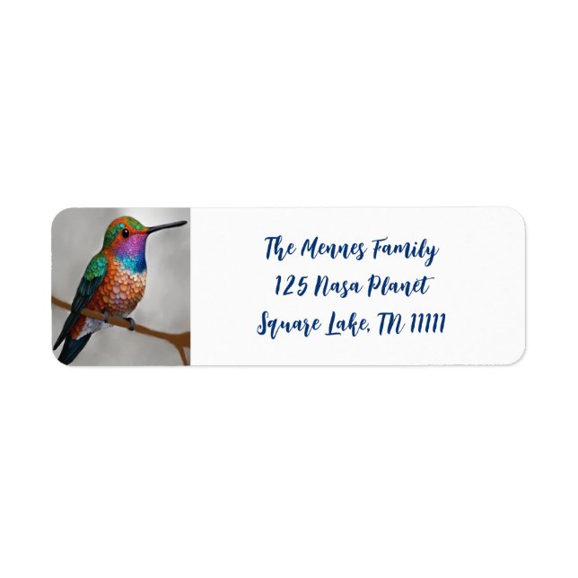 Vibrant Allen’s Hummingbird Painting Label (Front)
