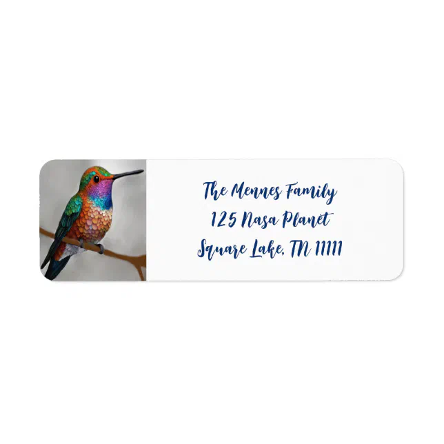Vibrant Allen’s Hummingbird Painting Label | Zazzle
