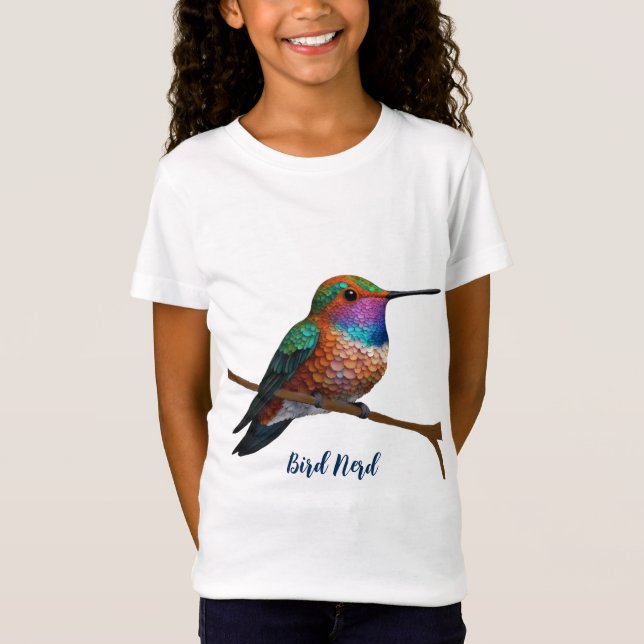 Vibrant Allen’s Hummingbird Painting T-Shirt (Front)
