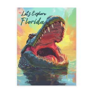 Vibrant Alligator Adventure in Florida Postcard