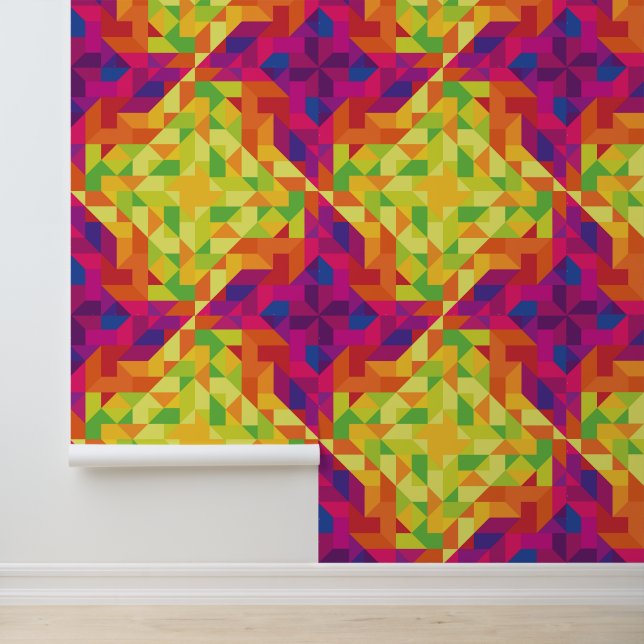 Vibrant and bold geometric pattern wallpaper  (Application)