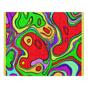 Vibrant And Colorful Abstract Pattern Art Jigsaw Puzzle