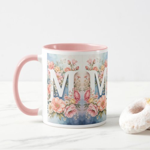 Vibrant and Colorful Flowers With the Letter M Mug