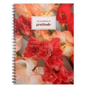 Vibrant and colorful gladiolus (custom text) notebook