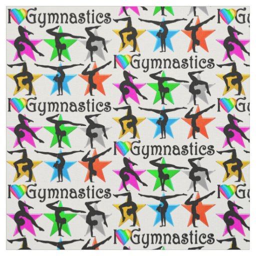 VIBRANT AND COLORFUL I LOVE GYMNASTICS FABRIC
