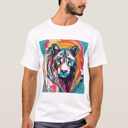 Vibrant and colorful pop art Tiger T_Shirt