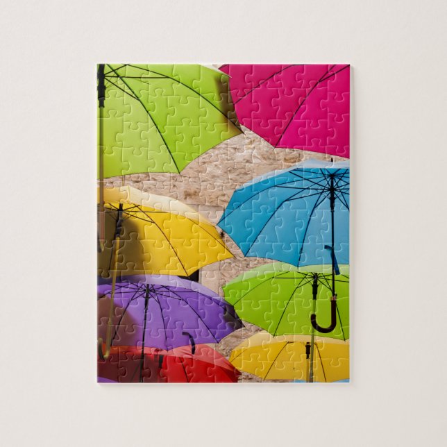 Vibrant and Colorful Umbrellas Jigsaw Puzzle (Vertical)