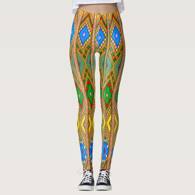 Vibrant and Comfortable Colorful Leggings (Front)