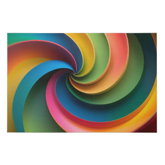 Vibrant and Glossy Colourful Spiral Faux Canvas Print