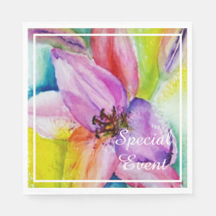 Vibrant and Neon Lily Party Napkins