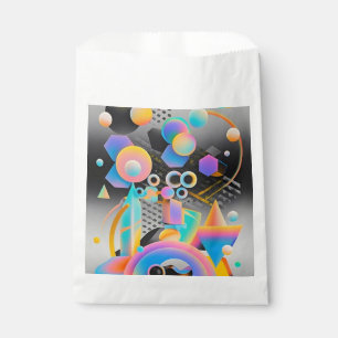 Vibrant and whimsical abstract artwork geometric favor bag