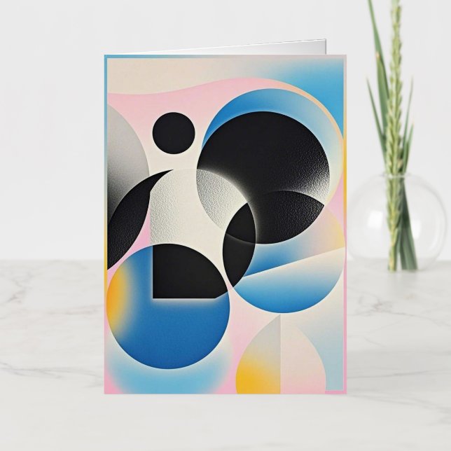 Vibrant and whimsical abstract artwork geometric  foil greeting card (Front)