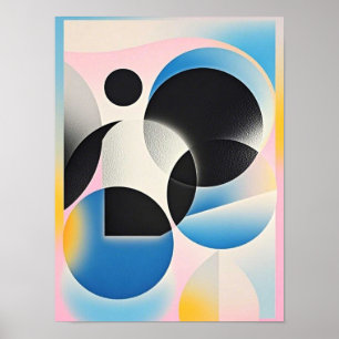Vibrant and whimsical abstract artwork geometric poster