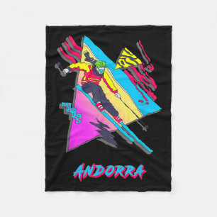 Vibrant Andorra Skiing Adventure Graphic Fleece Blanket