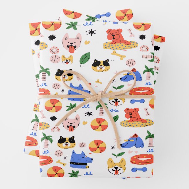 Vibrant Animal Pattern Designs  Wrapping Paper Sheets (In situ)