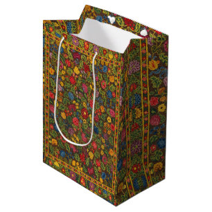Vibrant Antique Botanical Garden Pattern Medium Gift Bag