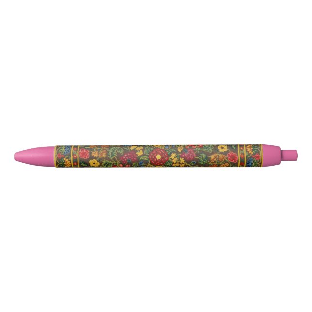 Vibrant Antique Botanical Garden Pattern Pen (Front)