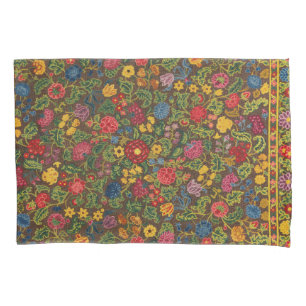 Vibrant Antique Botanical Garden Pattern Pillow Case