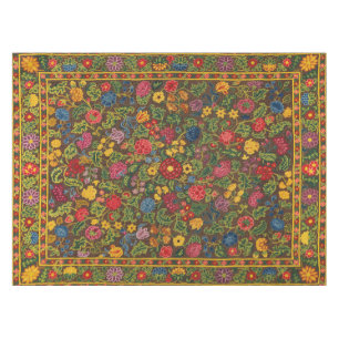 Vibrant Antique Botanical Garden Pattern Tablecloth