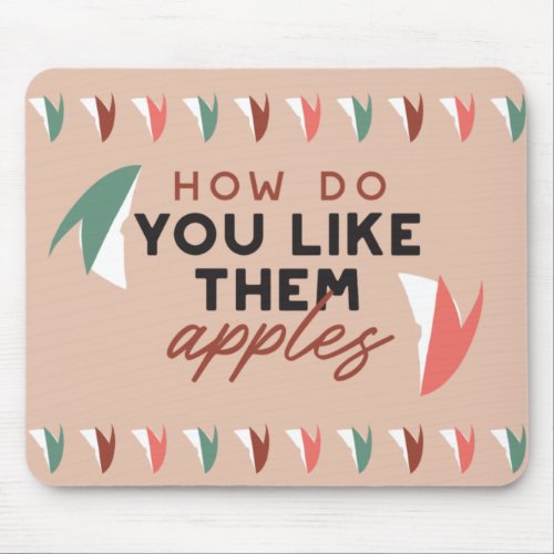 Vibrant Apple Slice Fruit Pattern Mouse Pad