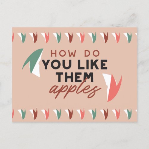 Vibrant Apple Slice Fruit Pattern Postcard