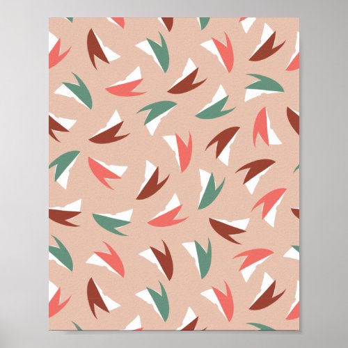 Vibrant Apple Slice Fruit Pattern Poster