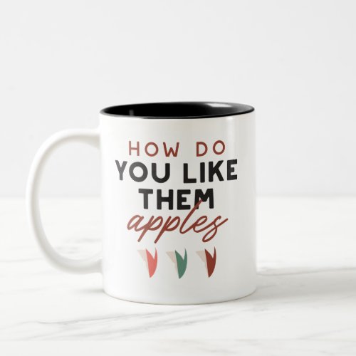 Vibrant Apple Slice Fruit Pattern Two_Tone Coffee Mug