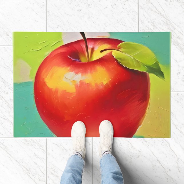 Vibrant Apple Still Life Doormat (Indoor)