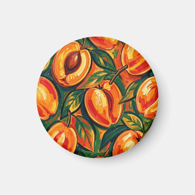 Vibrant Apricot Pattern Magnet (Front)