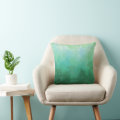 Vibrant Aquamarine Watercolor Background Throw Pillow | Zazzle