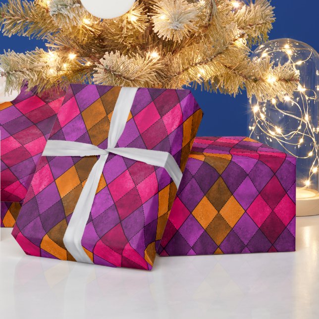 Vibrant Argyle Diamonds Gift Wrap (Holidays)