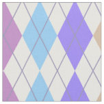 Vibrant Argyle Purple and White Fabric