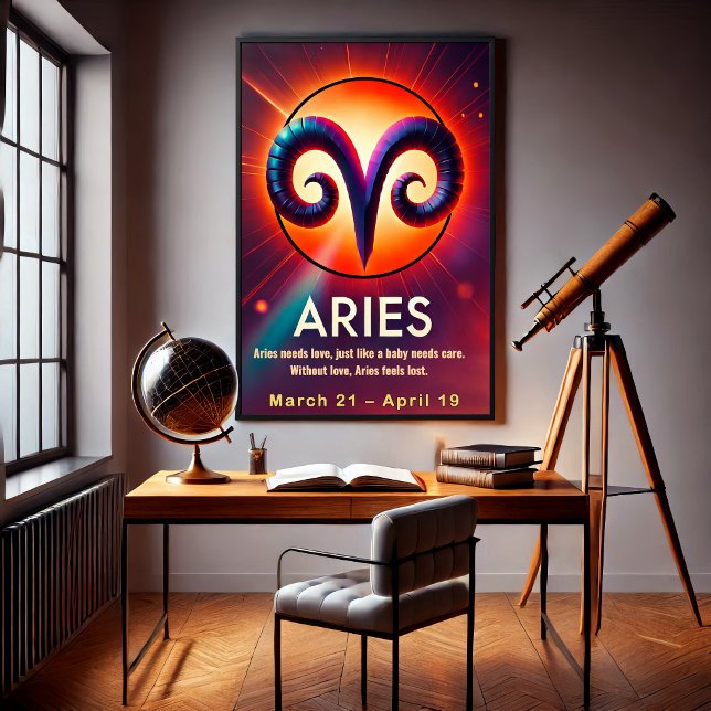 Vibrant Aries Zodiac Sign Poster (Creator Uploaded)