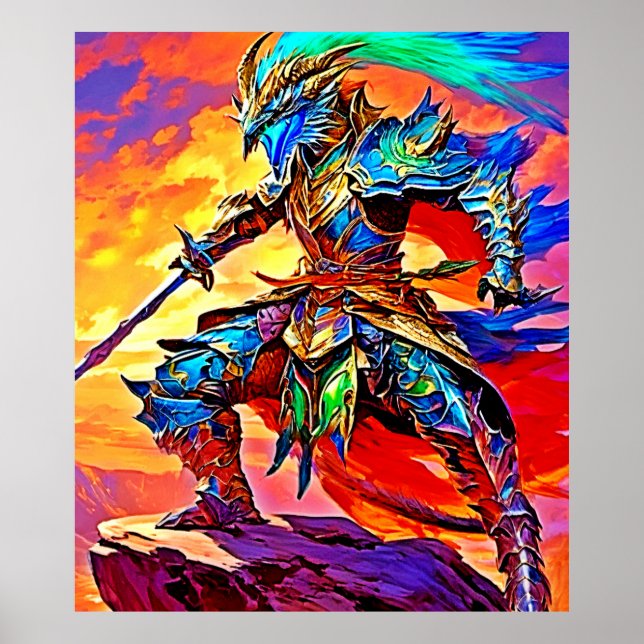 Vibrant Armor Hero Design Poster (Front)