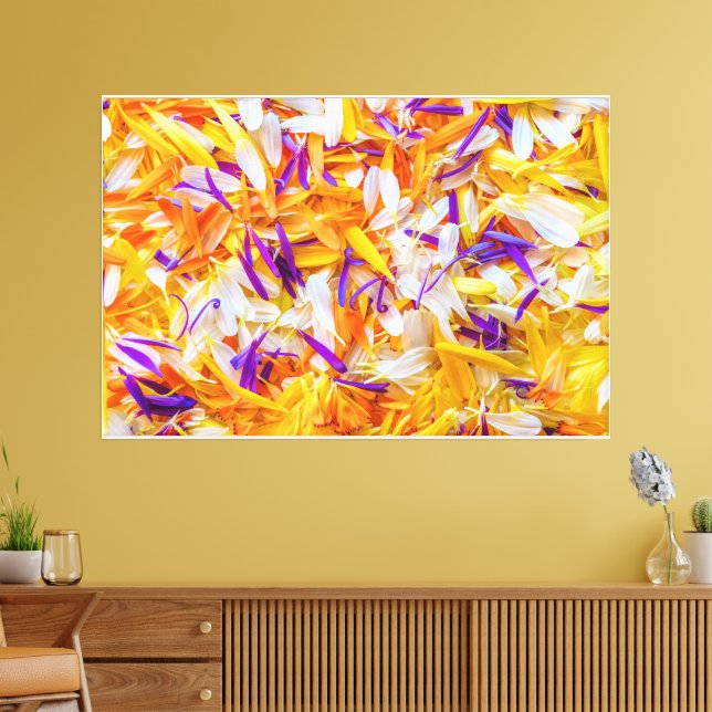 Vibrant Array of Colorful petals Showcasing Rich  Canvas Print (Insitu(LivingRoom))