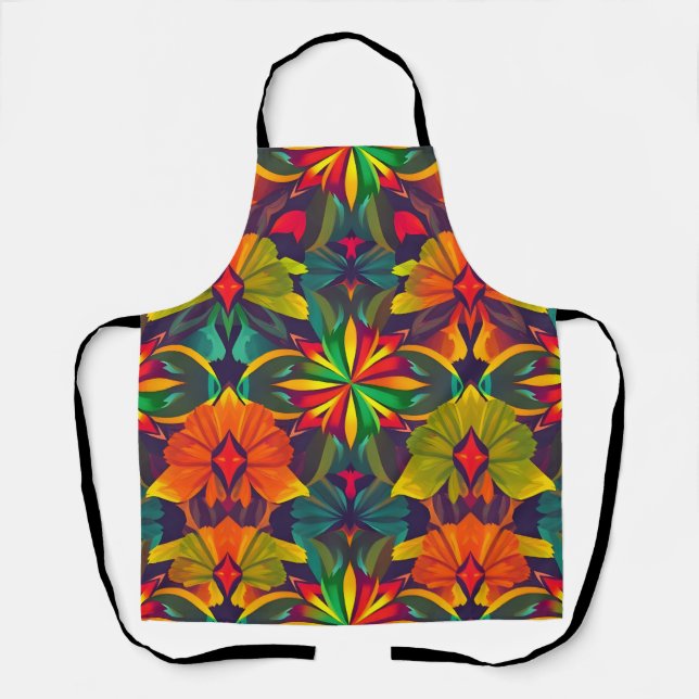 Vibrant Art Apron - Colorful Digital Print (Front)
