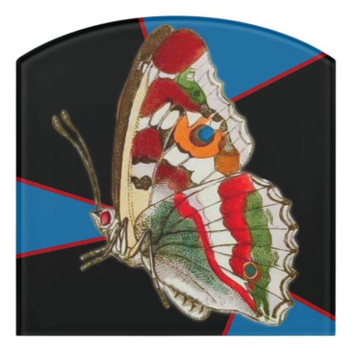 Vibrant Art_ Watercolor Butterfly Wings Door Sign